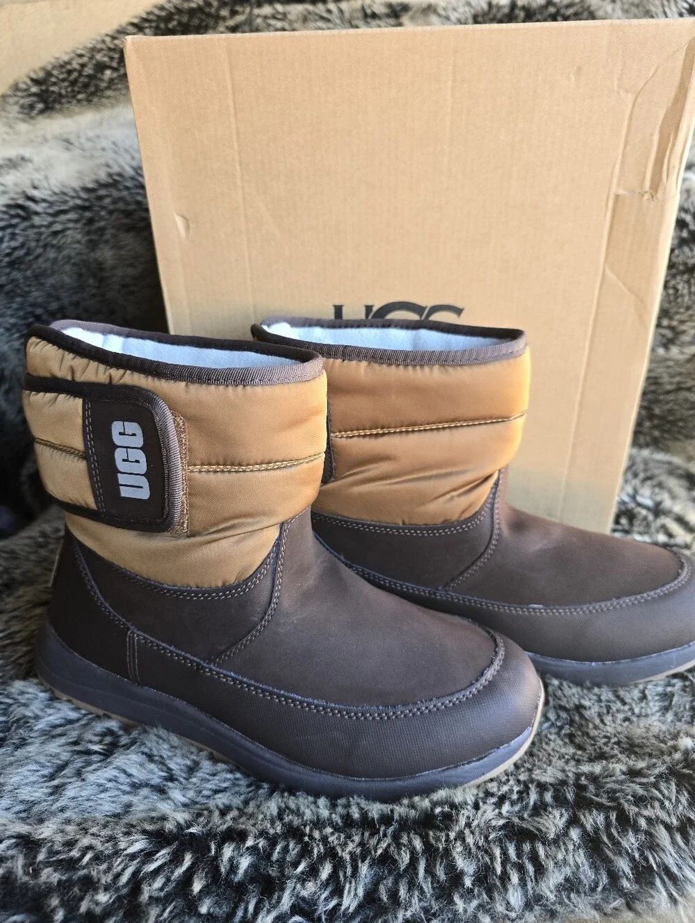 UGG Kids Brown and Tan Winter Boots